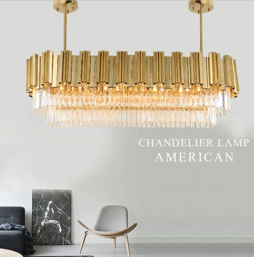 Postmodern contemporary luxury home living room golden crystal ceiling led lighting for villa