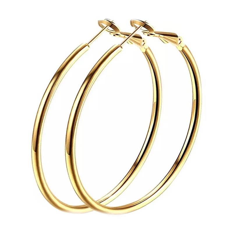 

Fashion earrings hoops, 18k Rose Gold Plated Hoop Earrings for Womens sensitive ears