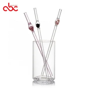 Image of Diameter 8mm Length 22.5cm Crystal Energy Gemstone Glass Drinking Straws Natural Crystal Quartz Glass Straws