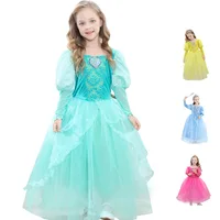 

Little Mermaid Dress for Girl Princess Ariel Jasmine Cinderella Belle Child Floral Fancy Costume Kids Party Birthday Dress