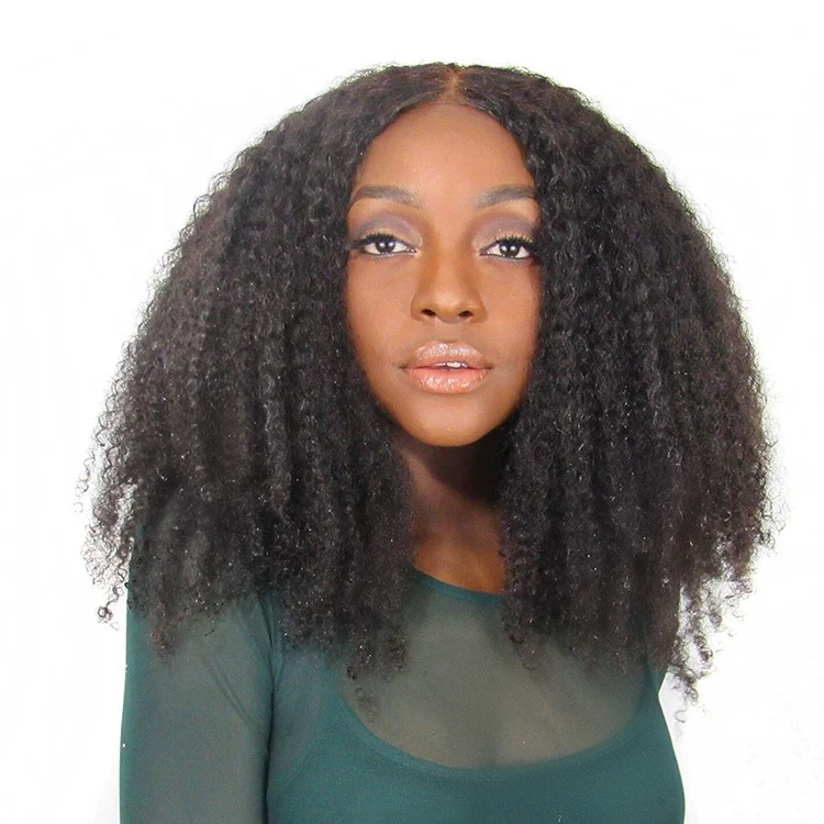 

Wholesale Cheap Brazilian Human Hair Cuticle Aligned Afro Kinky Curly Front Lace Wig For Black Women