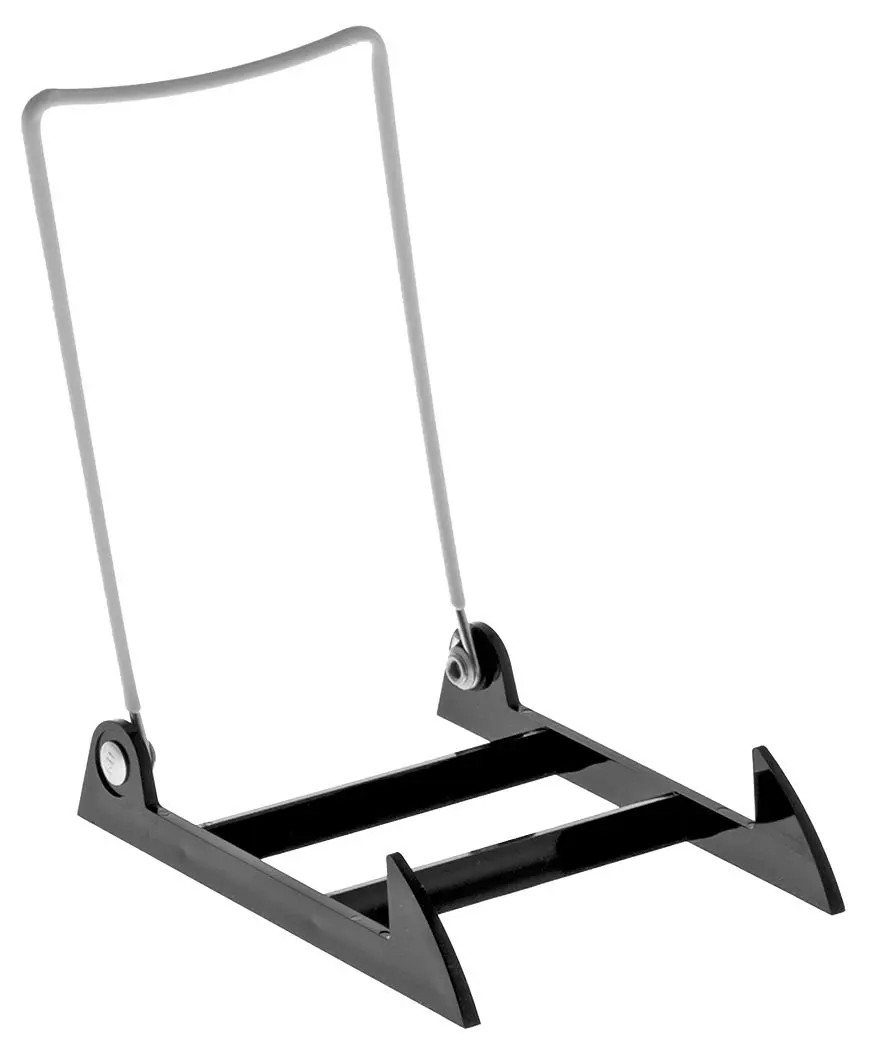 1 Gibson Holders 4PLBW Adjustable Wire & Acrylic Easel - 4" W x 6" H with 4.5" ledge, White/Black