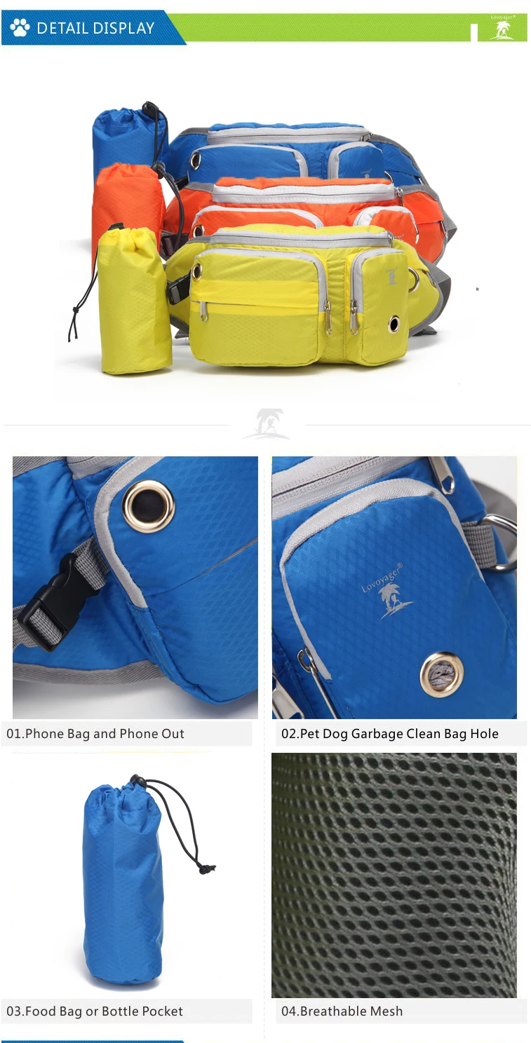 Voayger Dog Running Hiking Pouch And Dog Treat Pouch Waist Bag With
