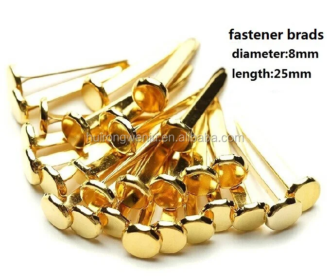 Bonarty 100x Gold Star Metal Brads Paper Fasteners Scrapbooking Embellishment 14mm 