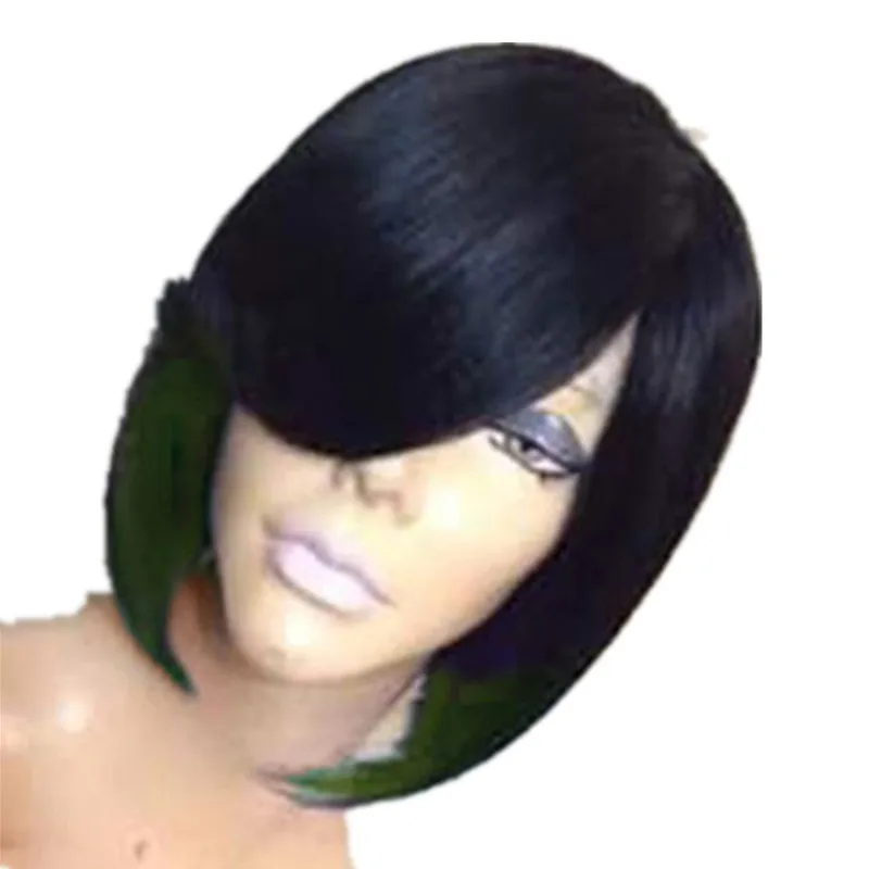 

Free shipping 2019 hot sale short synthetic hair wig fashion lifelike short straight hair wig, Pic showed