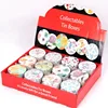 Round Mini Floral Collectables Tin Case Candy Storage Box Wedding Favor Tin Can