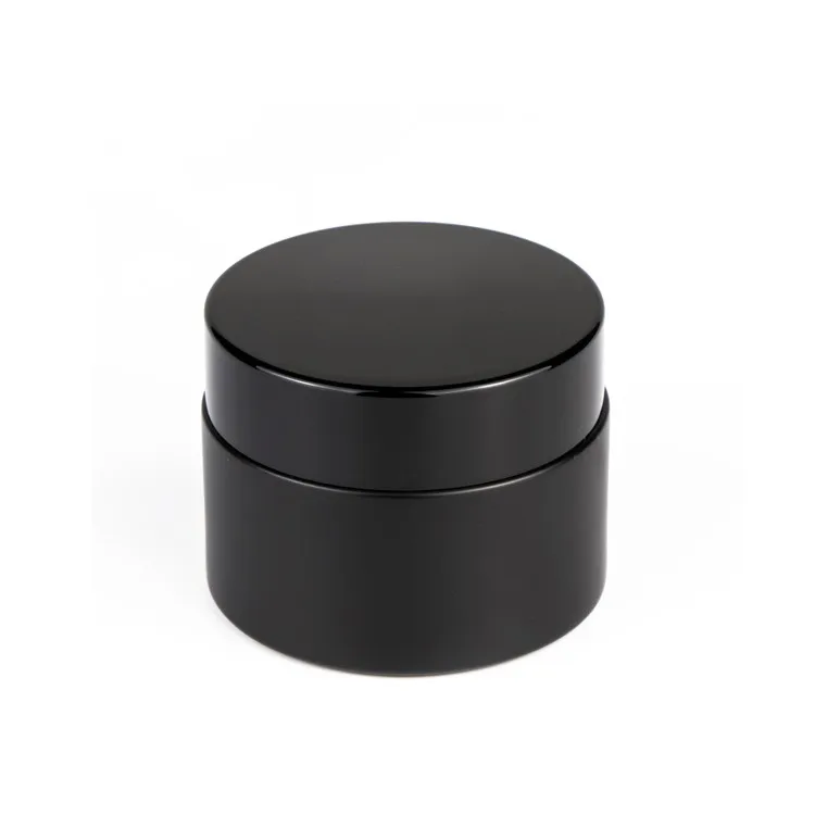 1oz 2oz Skincare Packaging Matte Black Frosted Cosmetic Cream Glass Jar