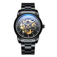 

WLISTH 2019 Mechanical men's watch, leather men's watch, waterproof watch male luminous mechanical watch