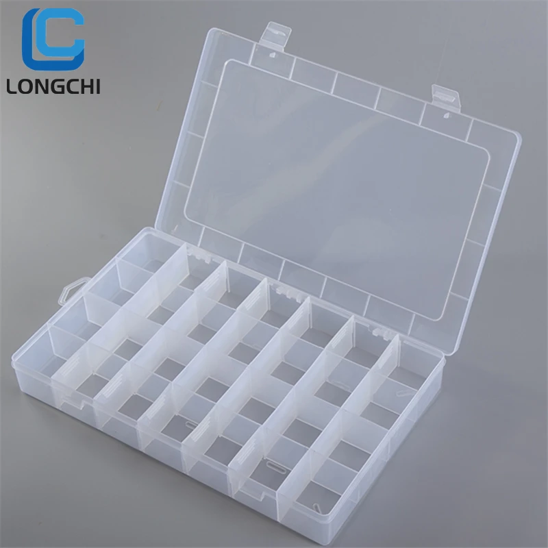 28 Compartment Clear Plastic Removable Grids Box for Electronic Components