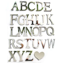 2016 new acrylic sticker love characters letters home decoration english 3d mirror wall stickers alphabet logo free shipping
