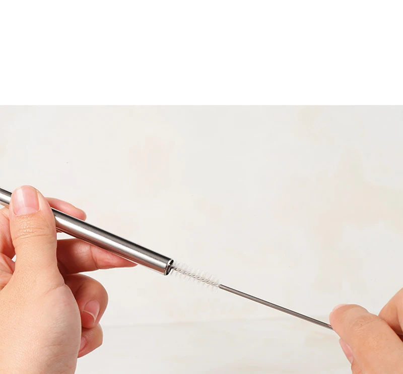 Flexible Adjustable Extendable Drinking Straws Telescopic Stainless