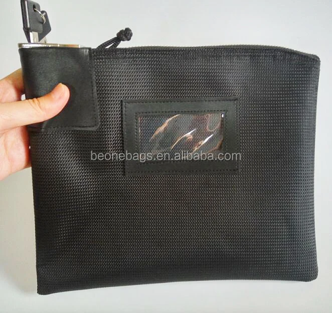 

1680D Polyester Constructed Currency Money Bag Locking Deposit Bag