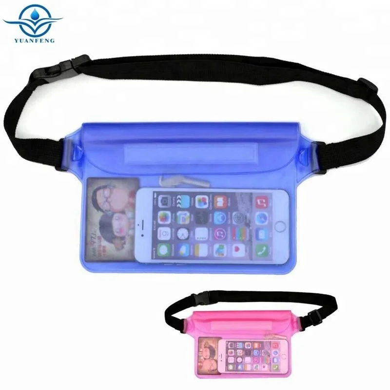 

PVC Waterproof Waist Belt Bag Fanny Pack Adjustable Pouch for Outdoor Sports for Women IPX8 Grade 220*155mm