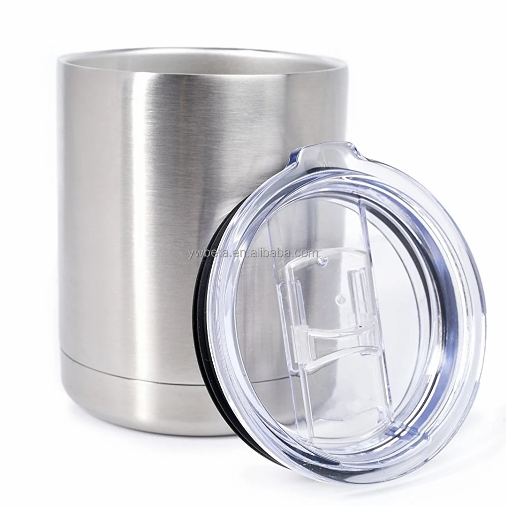 

10 OZ Stainless High Strength Steel Double-Wall Vacuum Insulated Lowball Thermos Tumbler, Silver or custom