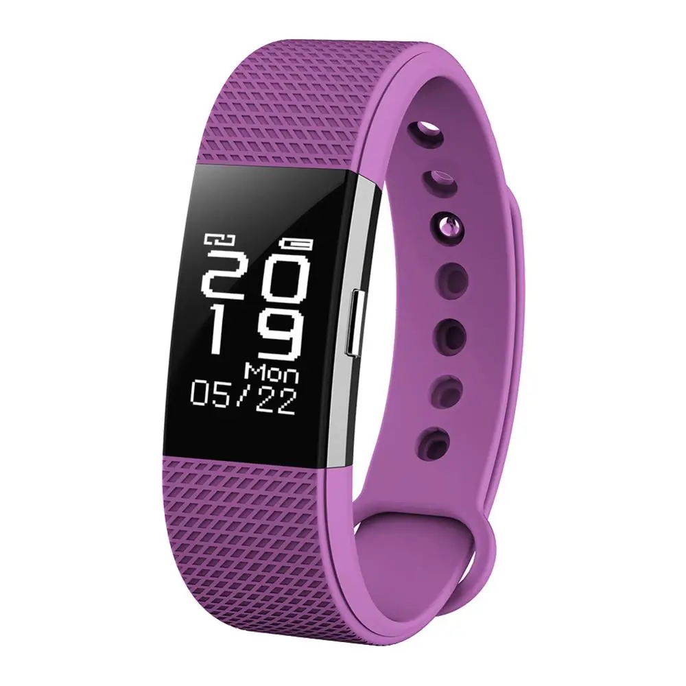 

Fitness Smart Watch With Heart Rate Monitor, Black blue purple
