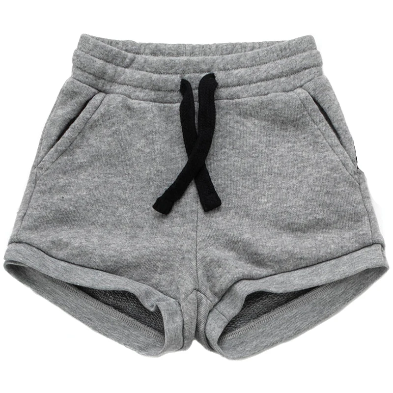 

Custom logo unisex toddler summer baby pants soft cotton gym grey plain sweat shorts