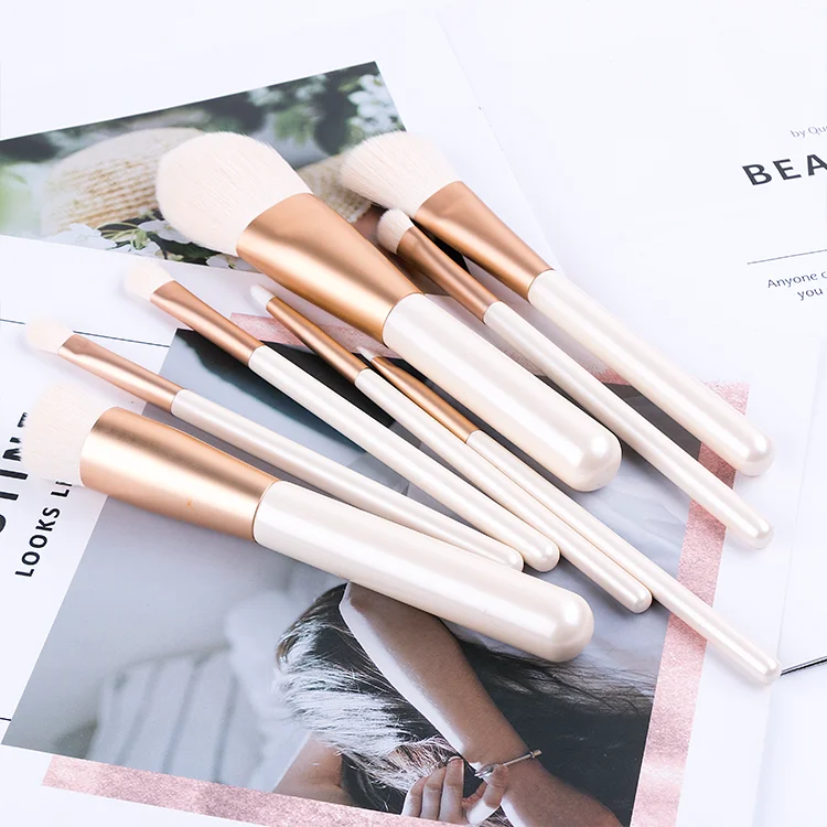 

Makeup Brush Set Natural Goat Hair Custom You Own Brand Makep Brush Set Low MOQ Free Laser Logo