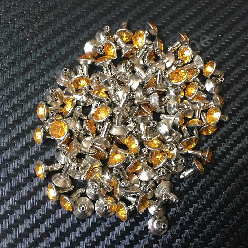 

1000pcs/bag 7mm Punk Diamond Spikes Rivets/Rhinestone Studs Rivets for Leather/Belt/Handbag Double-sided Rivet DIY Accessories