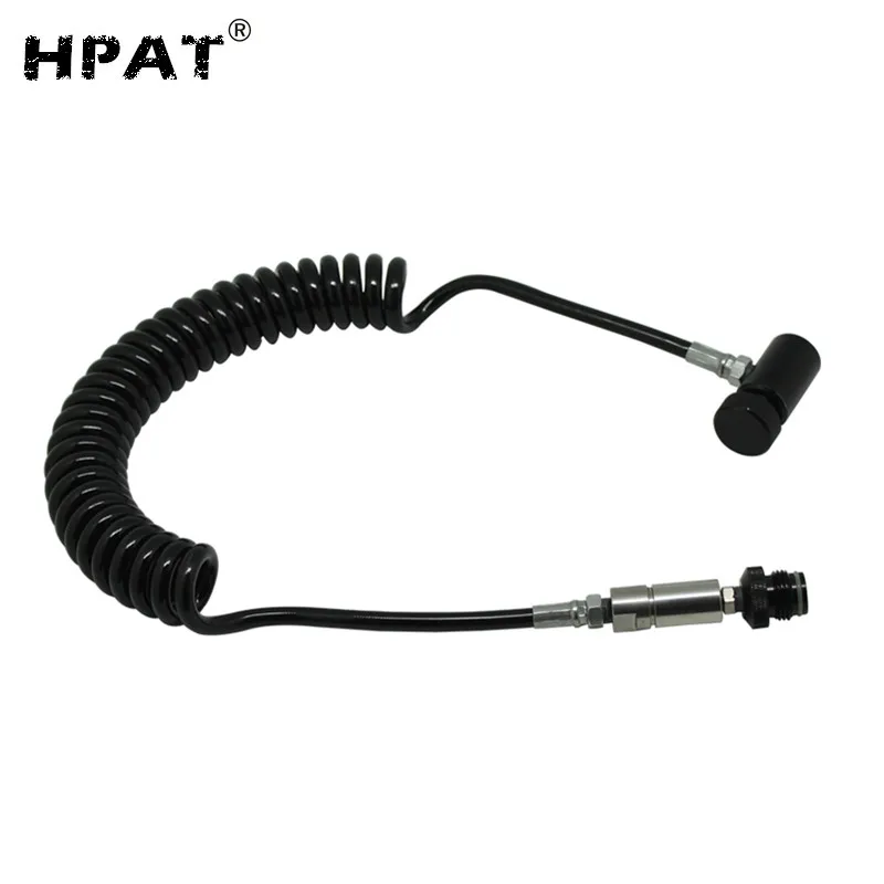 

Thick Quick Disconnect Paintball Coiled Remote Hose Tank Kits/Parts with ProConnect, Black