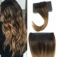 

20inch Remy Halo Hair Extensions Balayage Ombre Invisible Wire Hair Extensions Real Hair 100gram