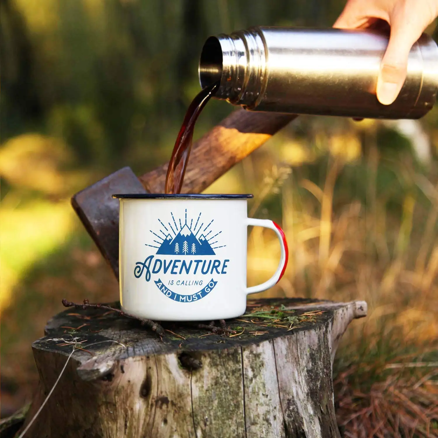 Adventure Enamel Camping Mug Enamel Camping Mug Travel Cup Morning