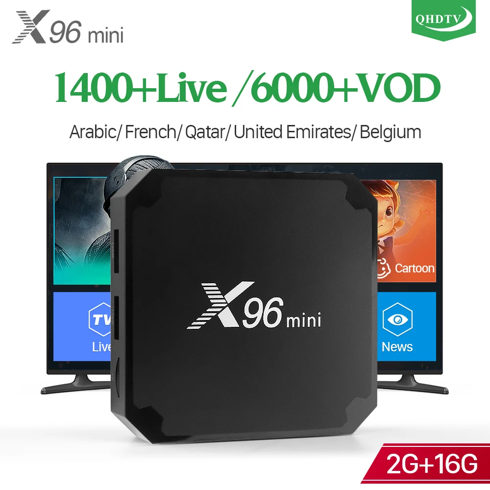 

X96MINI 2G 16G TV Box Android 7.1 Iptv Arabic Channels Qhdtv Subscription Reseller IPTV Europe Belgium French Arabic IPTV Box