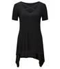Hot sales women plus strip neck short sleeve tunic t-shirts