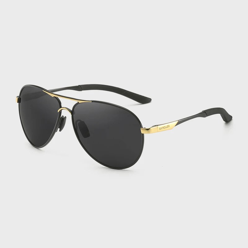 

KDEAM 2019 Innovative RAYKILLER Trendy Italy Design Classic Pilot Aviation Sunglasses Custom Logo Polarized Shades with Case