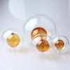 wholesale lighting factory party home decorative stained glass lamp shade double wall amber color glass lamp cover with screw