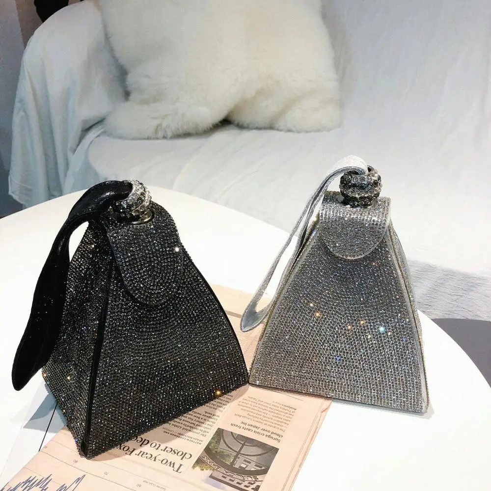 

Summer 2021 New Sparkling Rhinestone Box Women Evening Bag Handbag