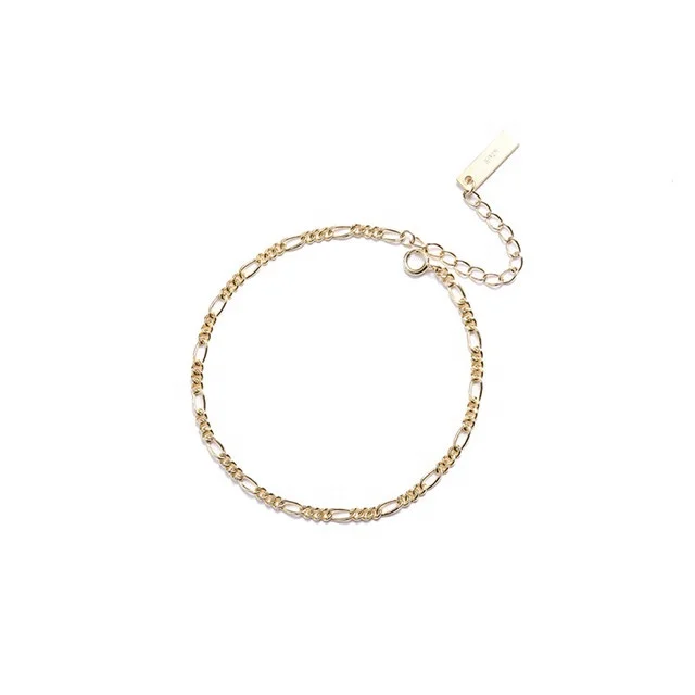 

Rhodium Plated Jewelry 925 Sterling Silver Gold Chain Bracelet For Women Men