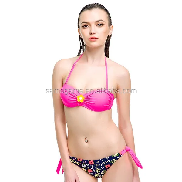 Halter Tassels Two Piece Swimsuit Teen Girls Bikini Teenage Girl