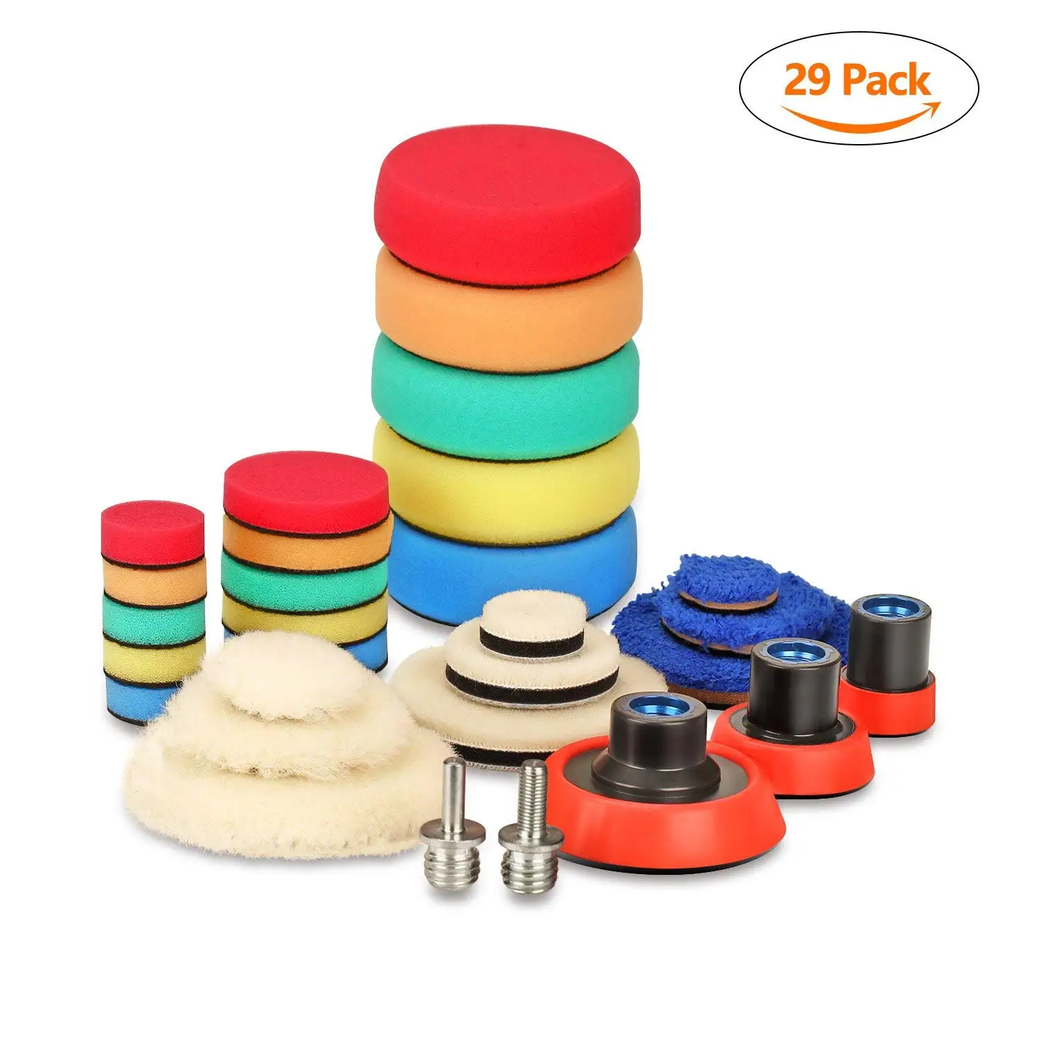 29pcs Drill Buffing Pad Detail Polishing Pad Compound Kit With 5/811