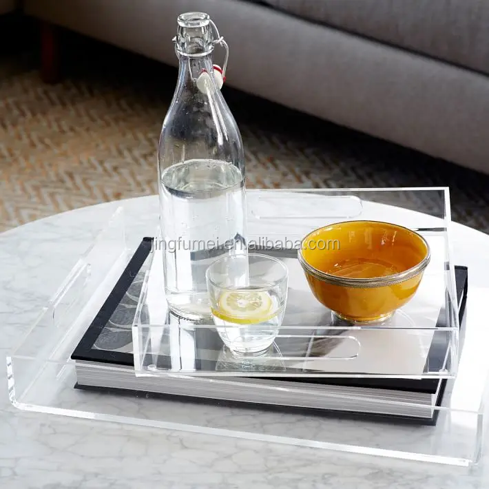 Luxury Crystal Clear Acrylic Food Sercing Tray For Free Time Using