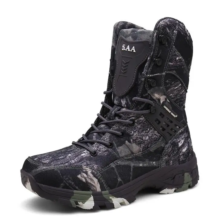 

Men Wear Resistant Anti Skid Tooling Shoes Desert Training Camo Military Boots, Camo gray,camo brown