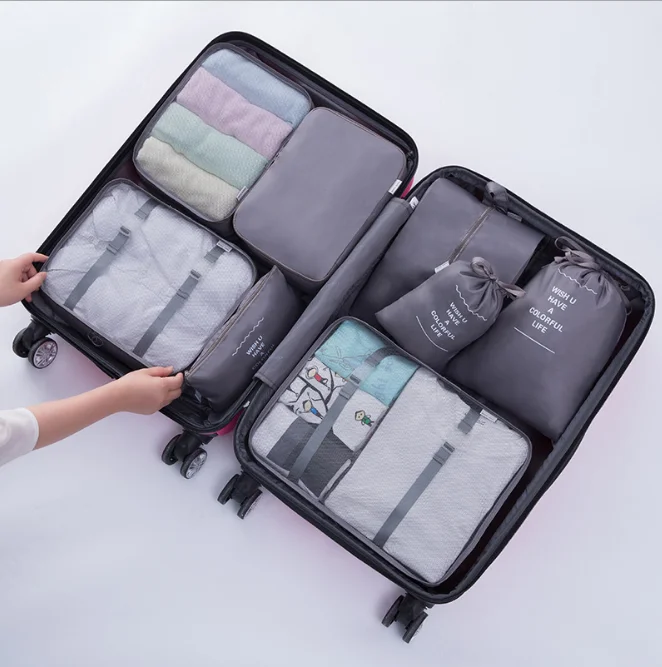 

8pcs Bag Set Travel Organizer Compression Suitcase Garment Clothes organizer Storage