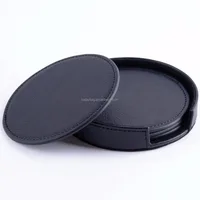 

Round shape pu leather drink coffee coaster