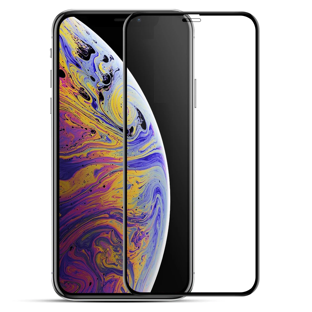 

9H full cover mobile phone screen protector 3D gummed tempered glass for iPhone XS