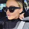 2019 New Cat Eye Women Sunglasses Tinted Color Lens Men Vintage Shaped Sun Glasses Female Eyewear Blue Sunglasses Brand Designer