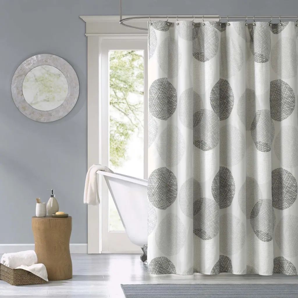 modern grey shower curtain