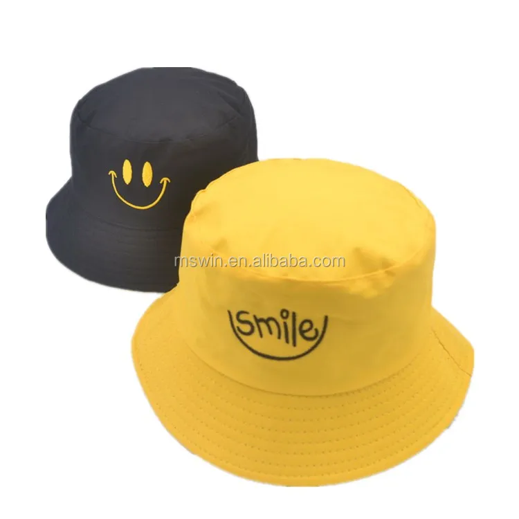 Yellow Embroidered Reversible Bucket Hat Wholesale Buy Reversible