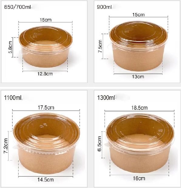 Small Food Grade Kraft Paper Cup Food Packaging Box With Clear Lid Buy Kraft Paper Cup