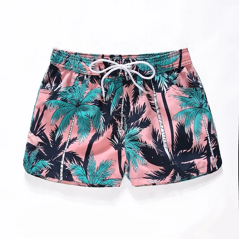 

Wholesale Women Beachwear Fashion Printed Beach Shorts Quick Dry Couples Swim Trunks, Print