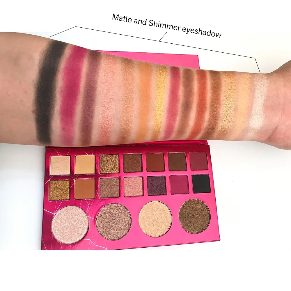 

Red Cardboard Eyeshadow Custom 18 color Matte Shimmer Palette Eye Shadow
