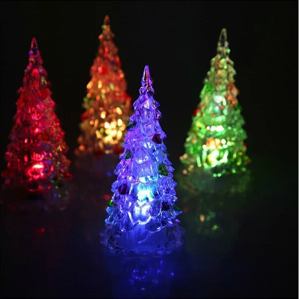 Mini Acrylic Led Christmas Tree Light Transformer,Colors Changing Tree