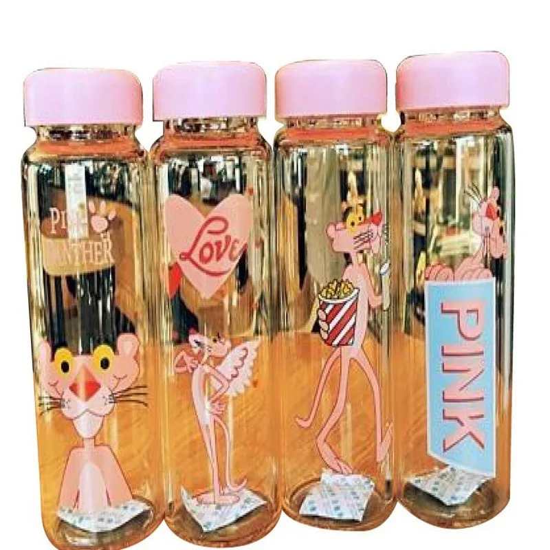 

2019 cartoon design transparent Glass water bottle