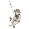 Factory Custom made best home decoration gift polyresin resin bronze boys fishing statue