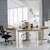 Commercial metal frame leg office furniture desk for 3 person