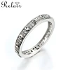 Wholesale cheap price mic pave setting 925 silver rings jewelry womens design ring