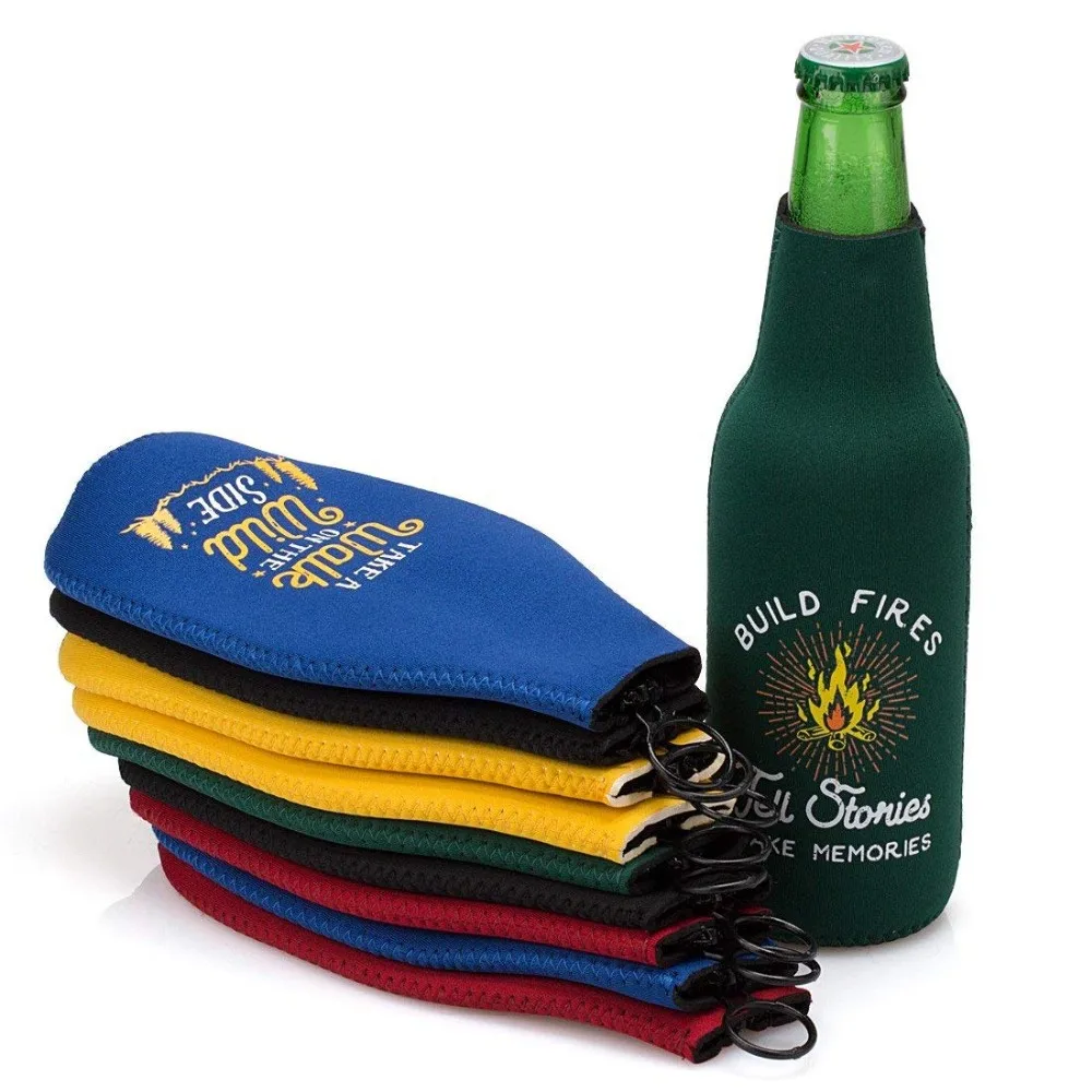 Custom Logo Neoprene Zipper Sleeve Insulated Beer Bottle Covers Buy